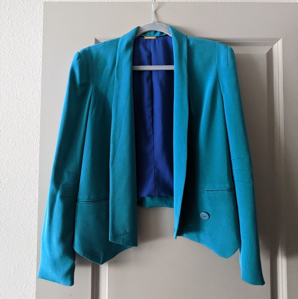 Rebecca Minkoff Teal Becky Jacket Blazer (silk) - Picture 2 of 4